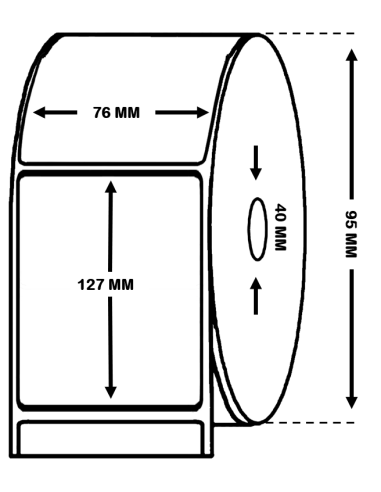 ROLLO DE 220 ETIQUETAS MATE PP 76 mm x 127 mm Ref: 7113414