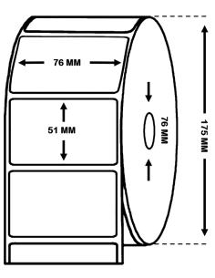 ROLLO DE 2.310 ETIQ. MATE PP 76 mm x 51 mm Ref: 7113420
