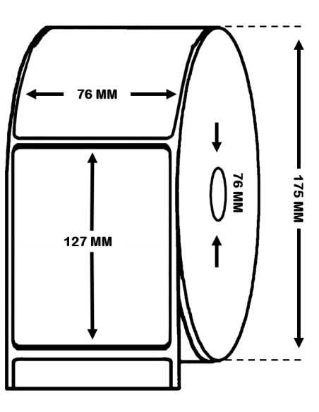 ROLLO DE 960 ETIQ. MATE PP 76 mm x 127 mm Ref: 7113421
