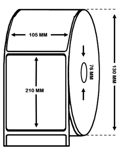 Rollo de 259 etiquetas  105 mm x 210 mm .  PP Mate. Ref:...