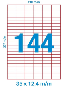 Caja de 100 hojas  de etqs adhesivas joyería DIN A4 -  35...