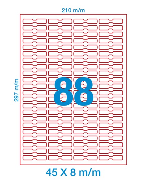 Etiquetas Adhesivas DIN A4 - margen superior e inferior