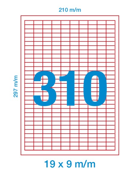 Etiquetas Adhesivas DIN A4 - margen superior e inferior
