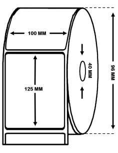 Rollo de 305 etiquetas blanco mate 100x125 Adhesivo Acrílico