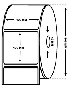 Rollo de 600 etiquetas trepadas papel térmico tratado 100...