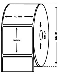 ROLLO 1 MILLAR ETIQUETAS ALTO BRILLO INKJET 40 mm x 40 mm