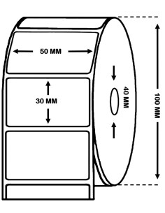 ROLLO 1 MILLAR ETIQUETAS COUCHE MATE INKJET 50 mm X 30 mm