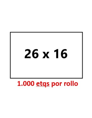 26 x 16 Rectangular. Adhesivo REMOVIBLE ....