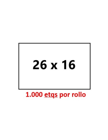 26 x 16 Rectangular. Adhesivo REMOVIBLE . Estuche de 40 rollos
