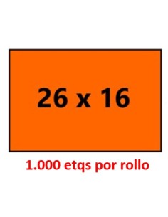 26 X 16 Rectangular. FLUOR NARANJA. Adhesivo PERMANENTE....