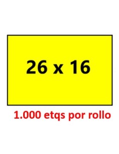 26 X 16 Rectangular. FLUOR AMARILLO. Adhesivo PERMANENTE....