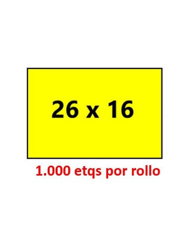 26 X 16 Rectangular. FLUOR AMARILLO. Adhesivo...