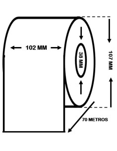 Caja de 12 Rollos de Etiquetas Papel Térmico 102 x 70...