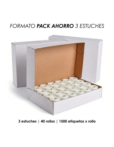 PACK ROLLOS ETIQUETAS RECTANGULARES BLANCAS PARA PRECIO MELAR TIENDA ETIQUETAS