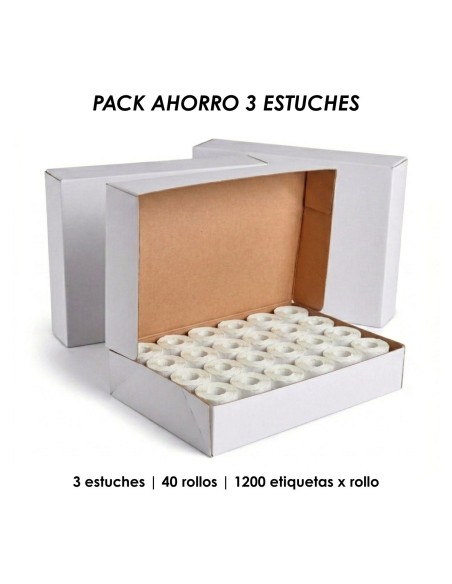 pack rollos etiqueta adhesiva ondulada 26x16 para fechas envase blancas tienda etiquetas
