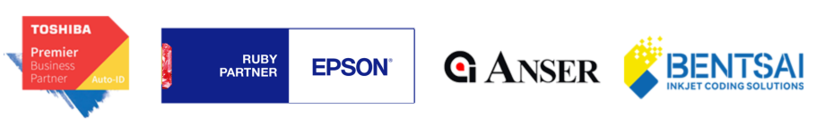 Tienda etiquetas con toshiba, epson y anser